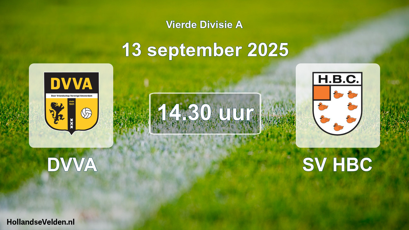 Geplande wedstrijd: DVVA - SV HBC (13 september 2025)