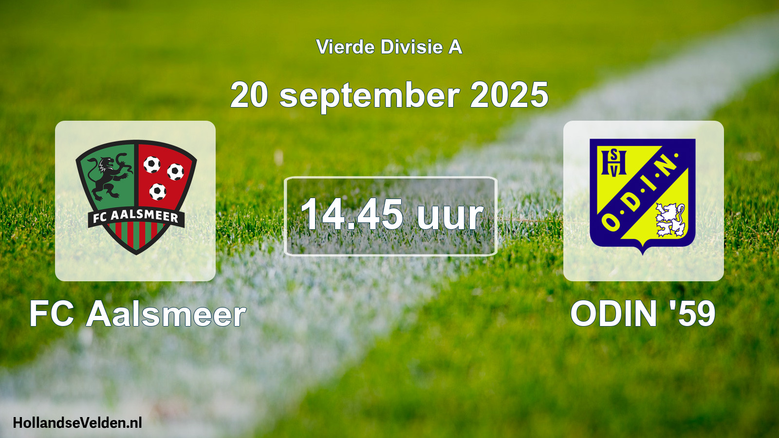 Geplande wedstrijd: FC Aalsmeer - ODIN '59 (20 september 2025)