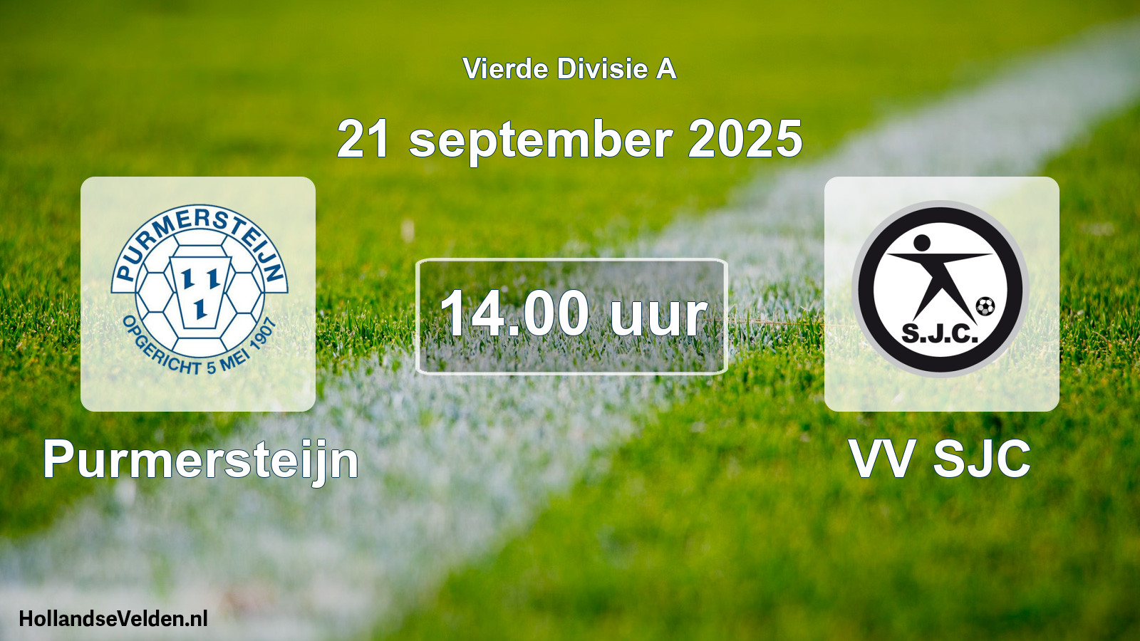 Geplande wedstrijd: Purmersteijn - VV SJC (21 september 2025)