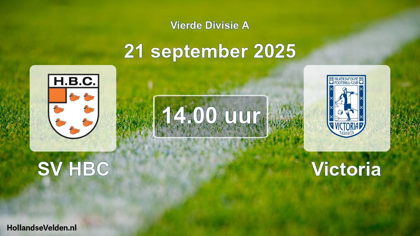 Geplande wedstrijd: SV HBC - Victoria (21 september 2025)