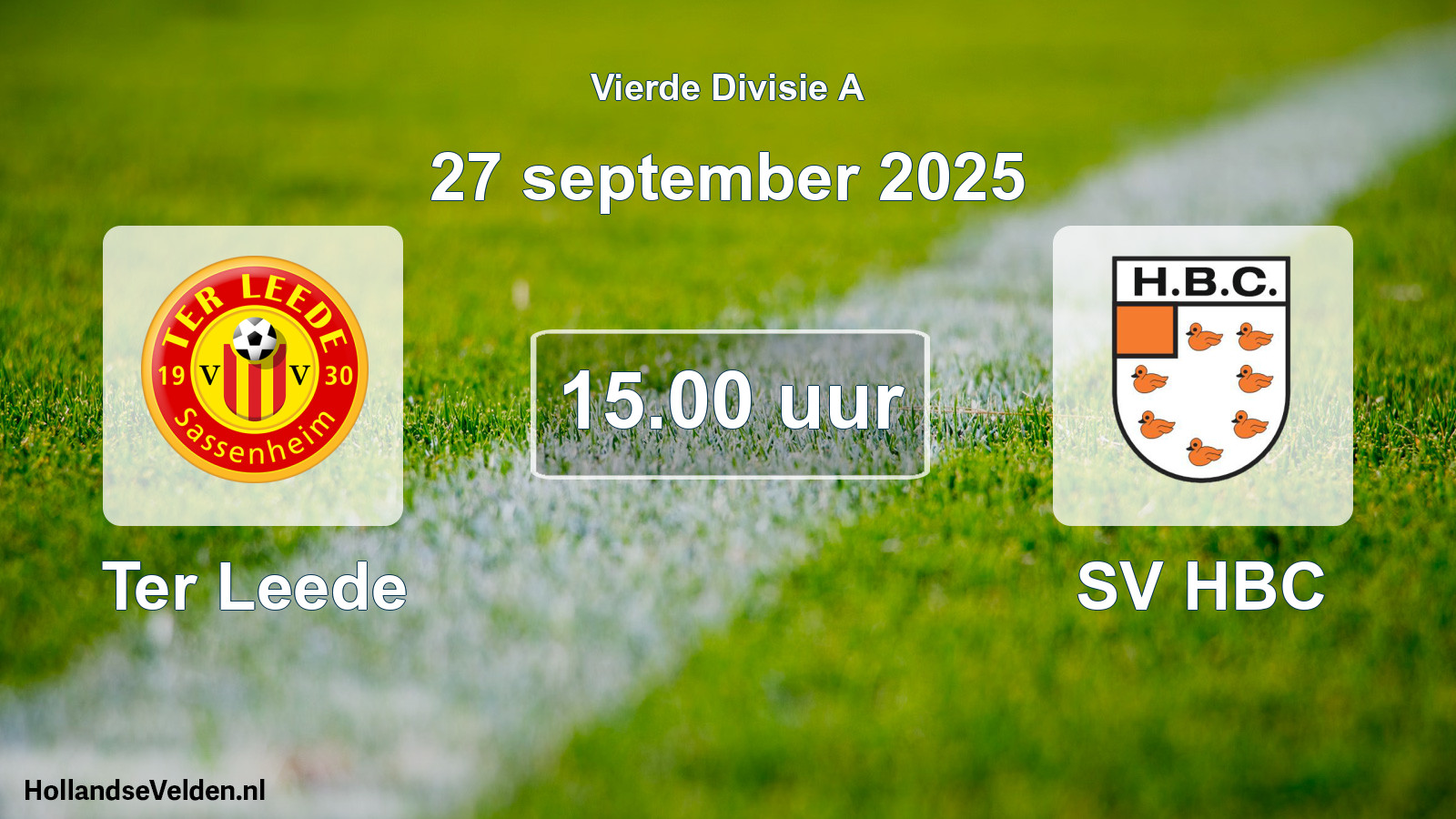 Geplande wedstrijd: Ter Leede - SV HBC (27 september 2025)
