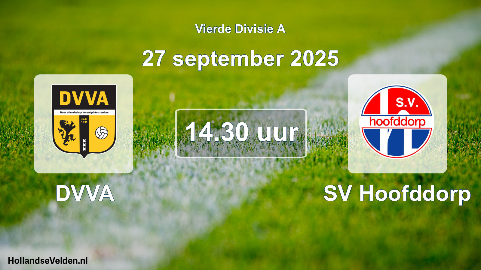 Geplande wedstrijd: DVVA - SV Hoofddorp (27 september 2025)