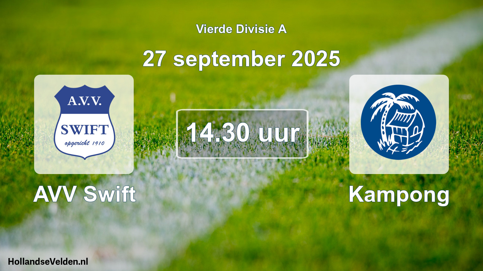 Geplande wedstrijd: AVV Swift - Kampong (27 september 2025)