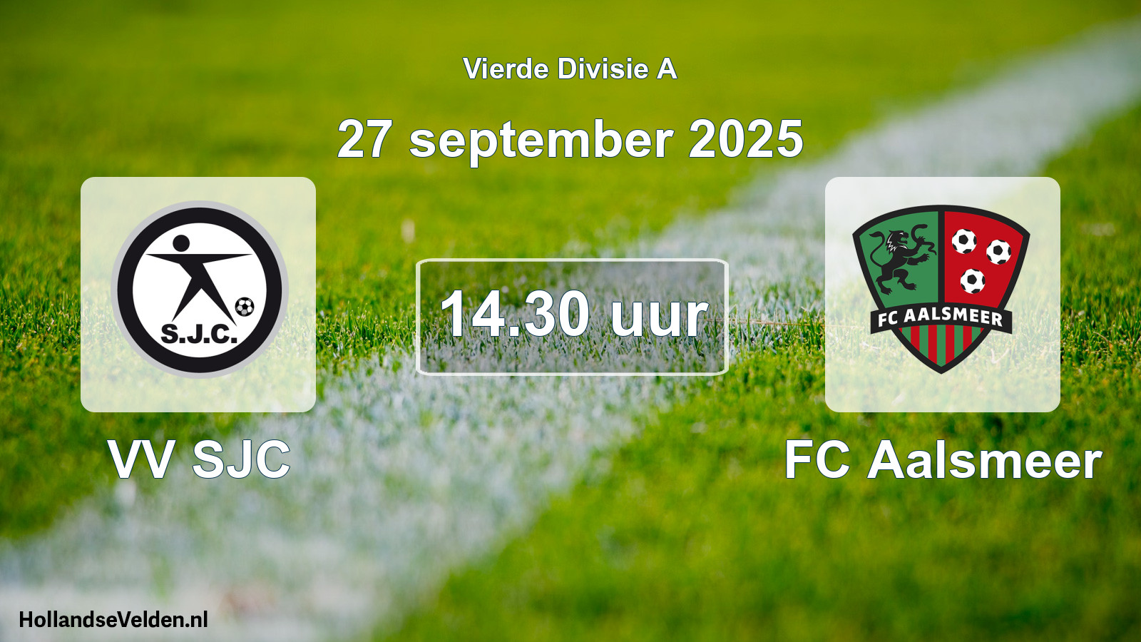 Geplande wedstrijd: VV SJC - FC Aalsmeer (27 september 2025)