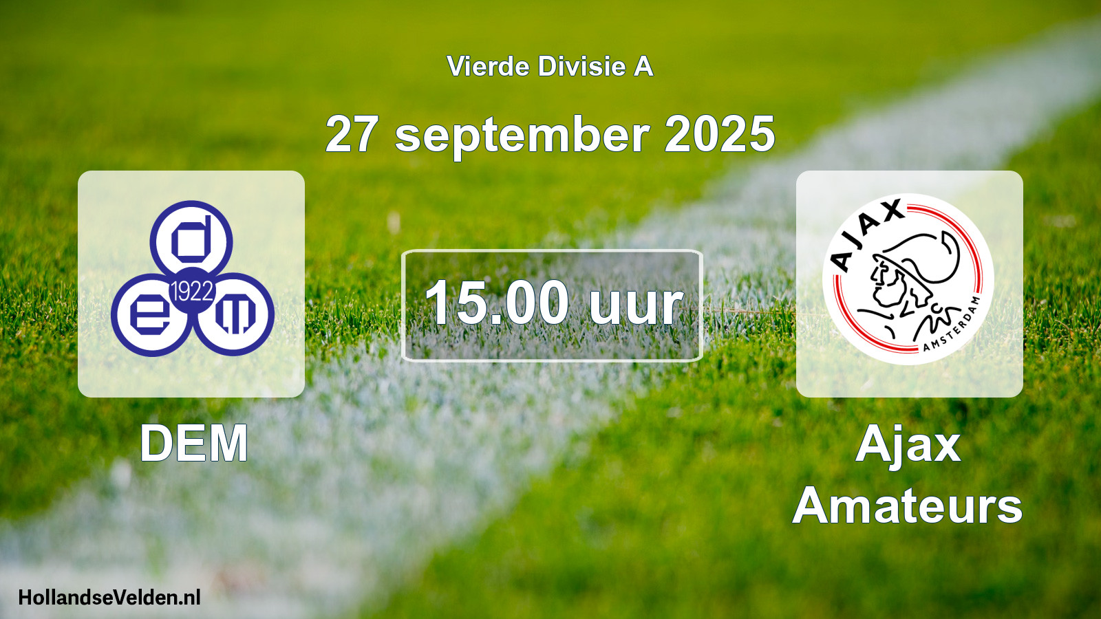 Geplande wedstrijd: DEM - Ajax Amateurs (27 september 2025)