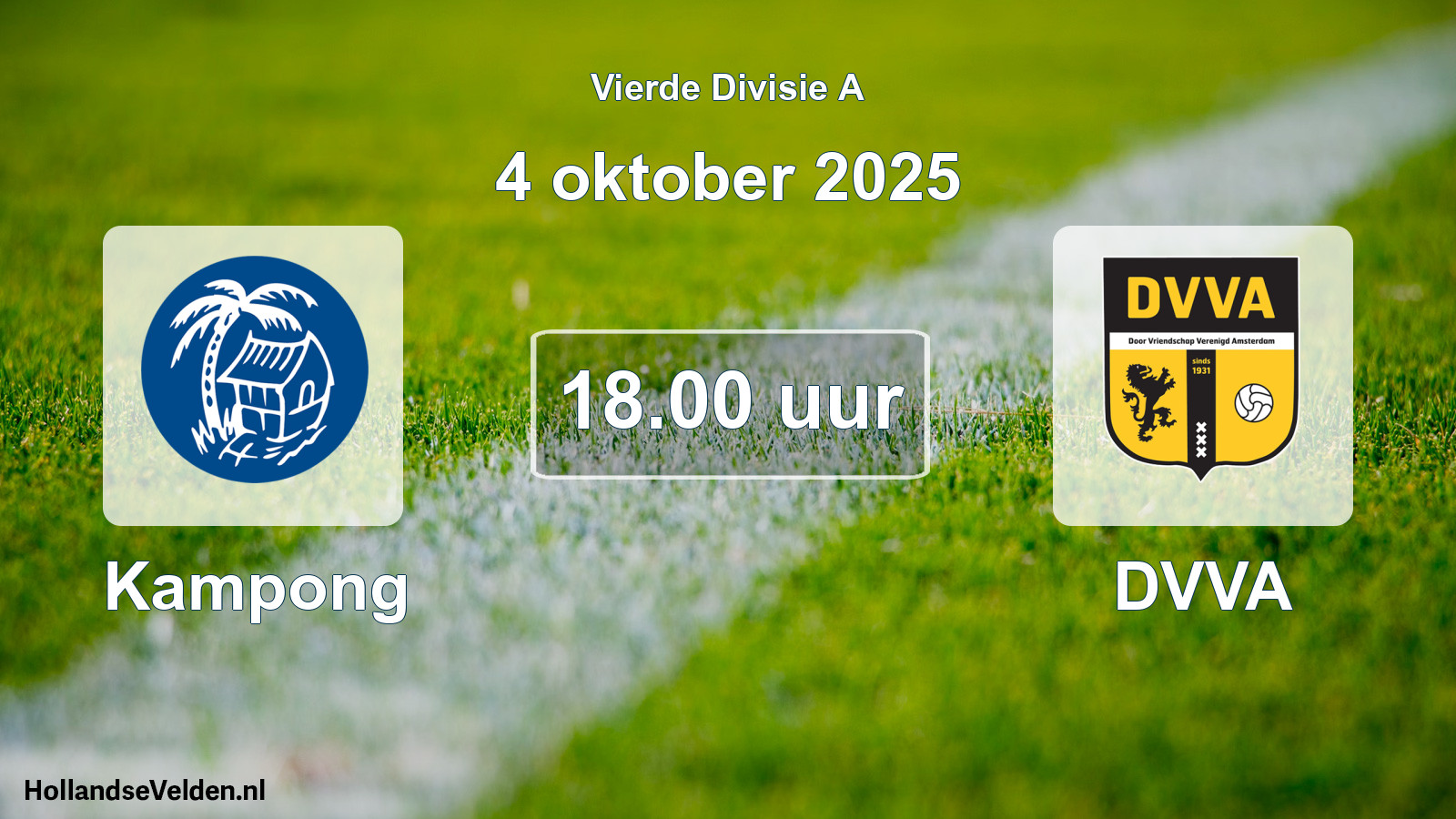 Geplande wedstrijd: Kampong - DVVA (4 oktober 2025)