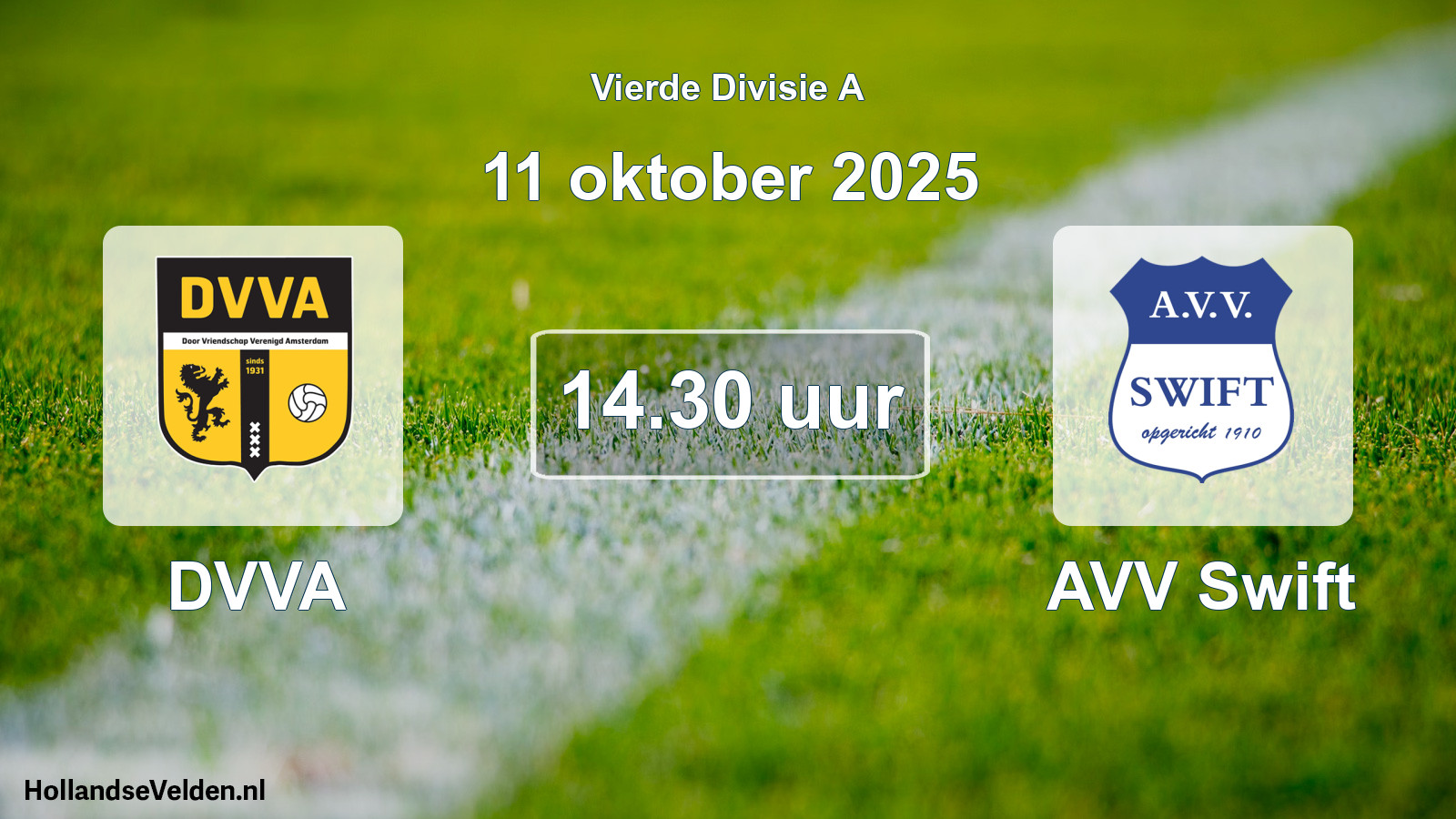 Geplande wedstrijd: DVVA - AVV Swift (11 oktober 2025)
