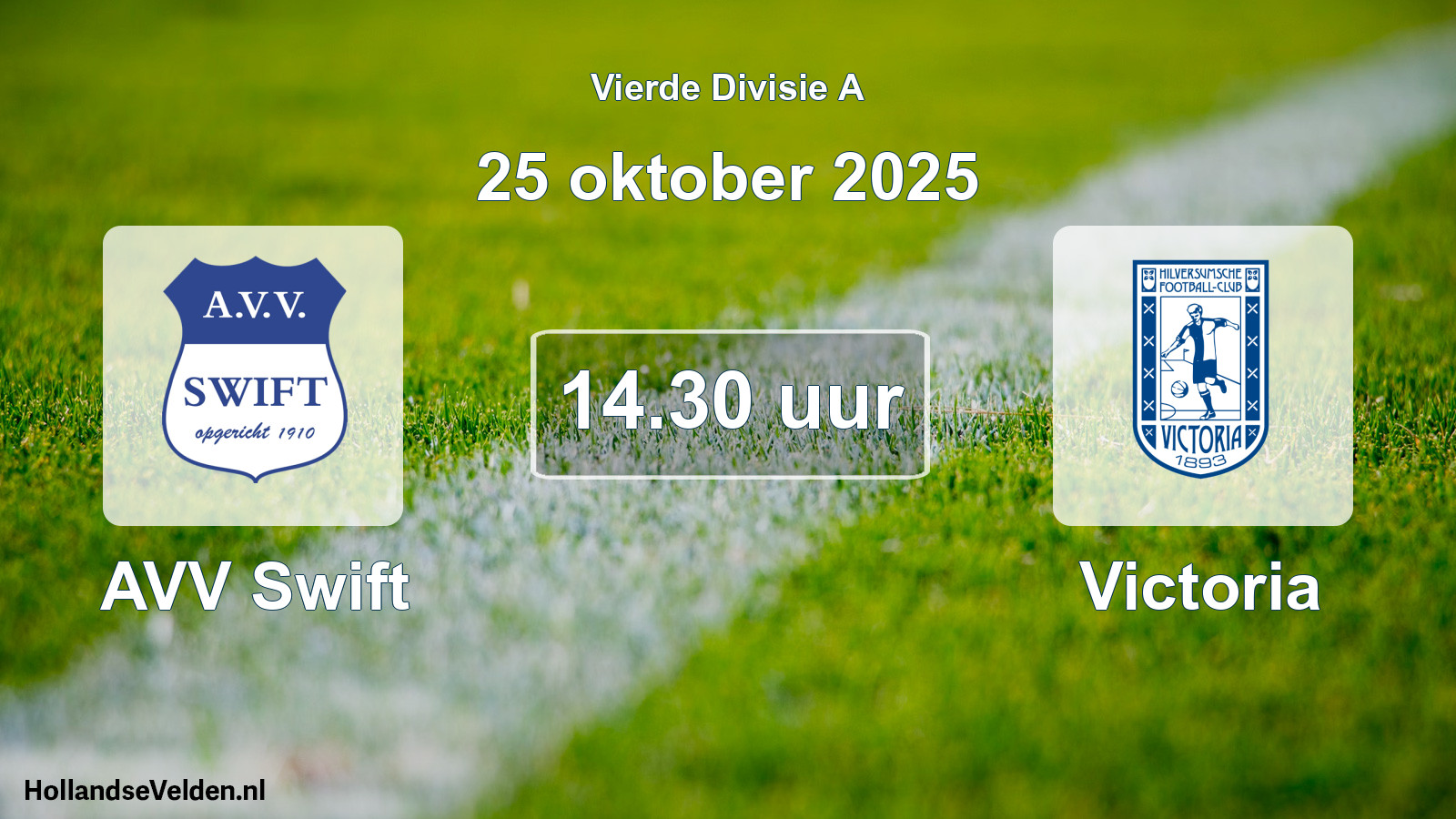 Geplande wedstrijd: AVV Swift - Victoria (25 oktober 2025)