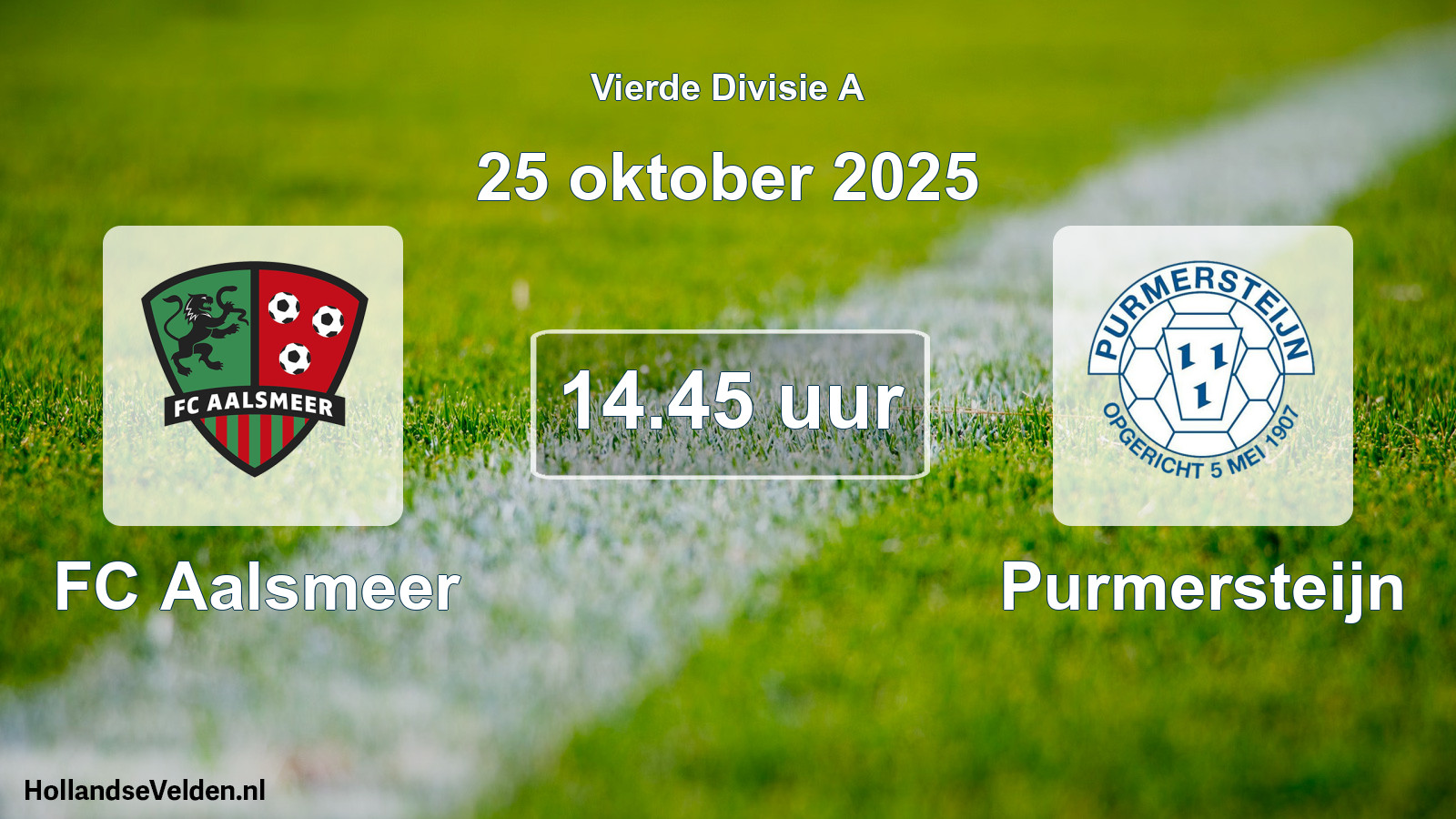 Geplande wedstrijd: FC Aalsmeer - Purmersteijn (25 oktober 2025)