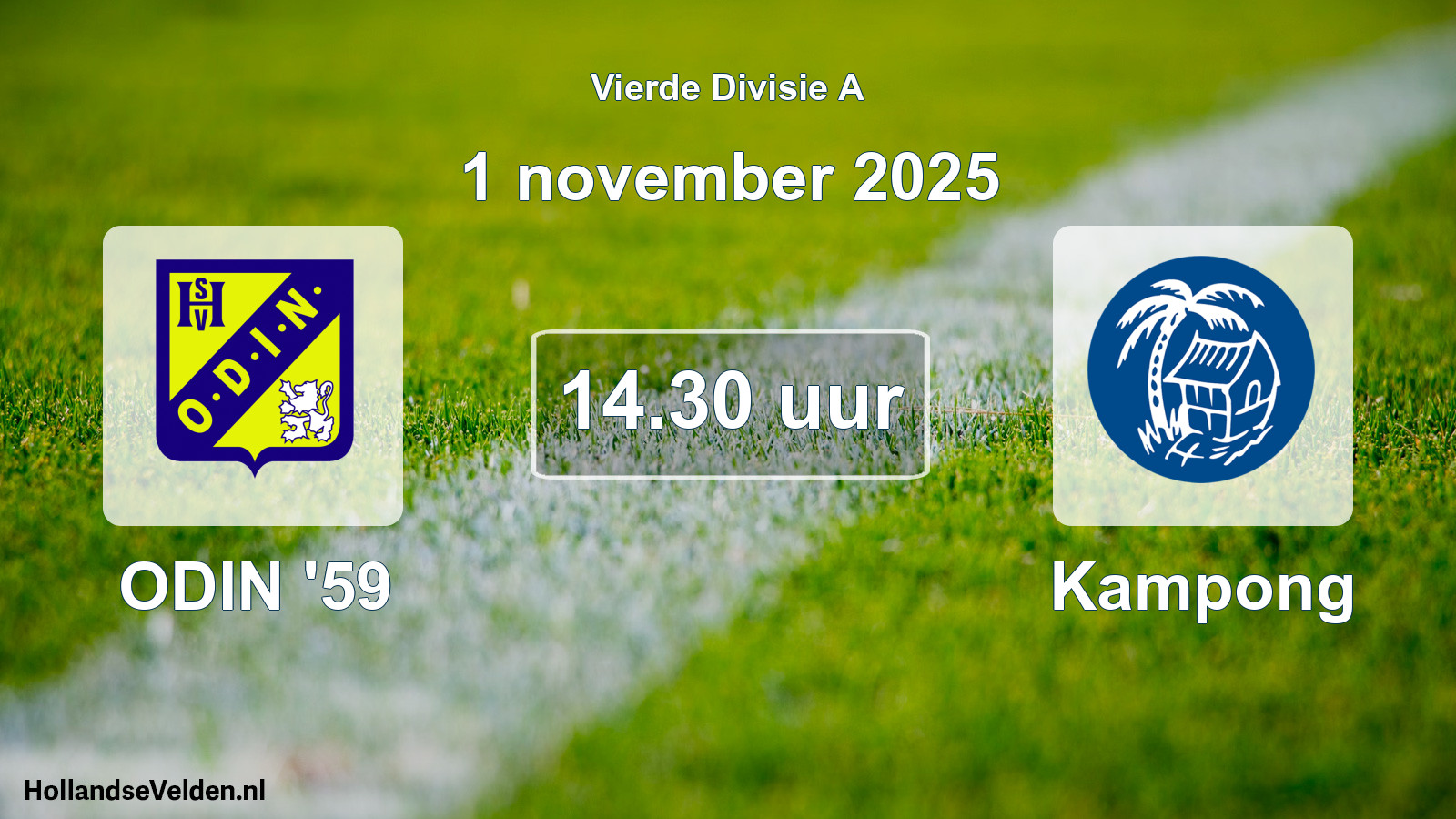 Geplande wedstrijd: ODIN '59 - Kampong (1 november 2025)