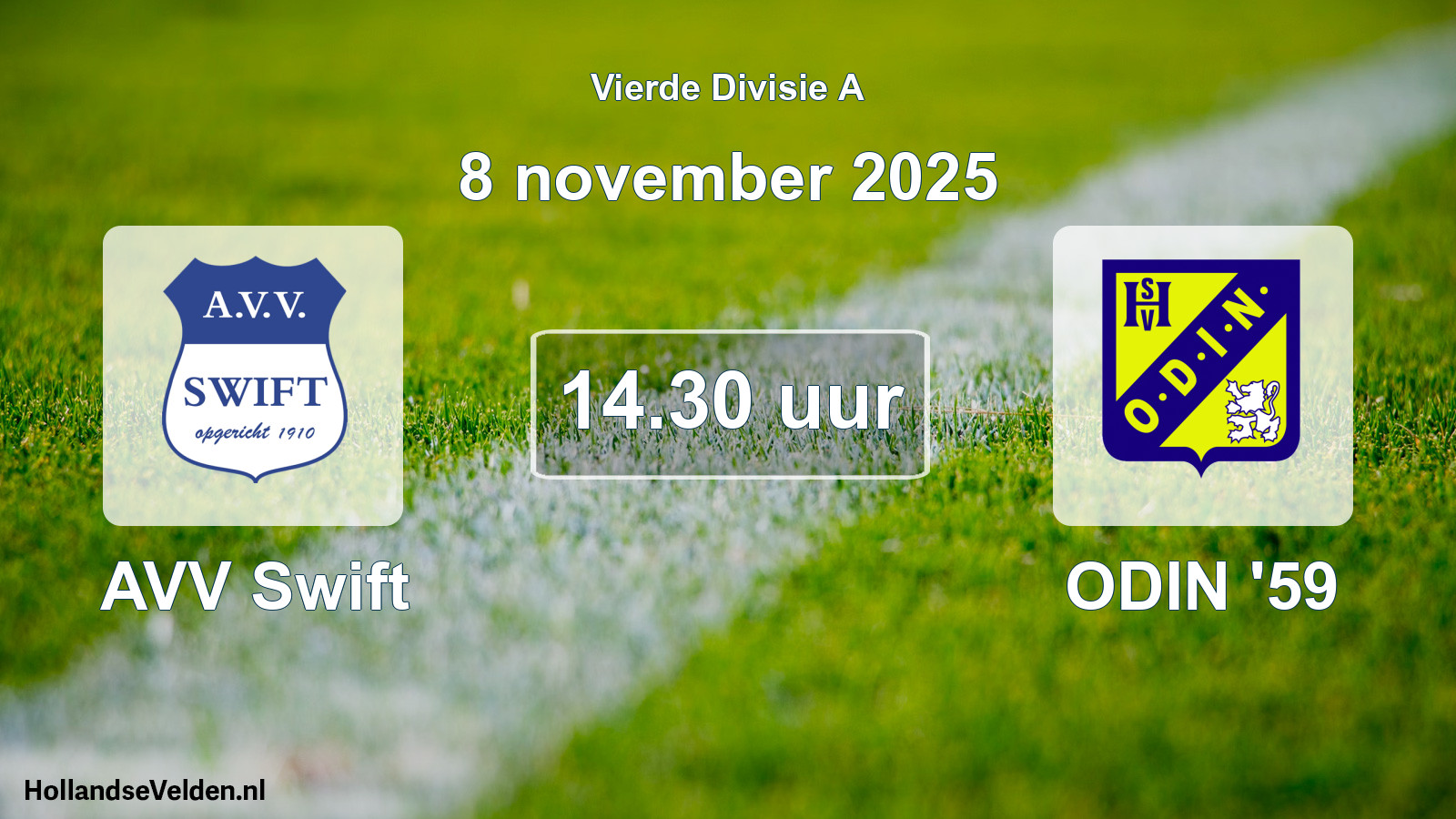 Geplande wedstrijd: AVV Swift - ODIN '59 (8 november 2025)