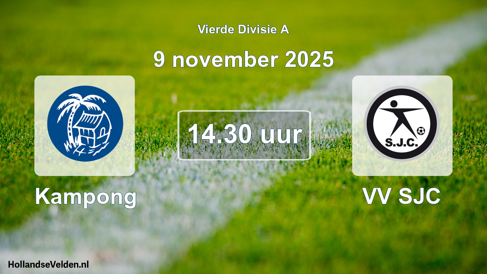 Geplande wedstrijd: Kampong - VV SJC (9 november 2025)