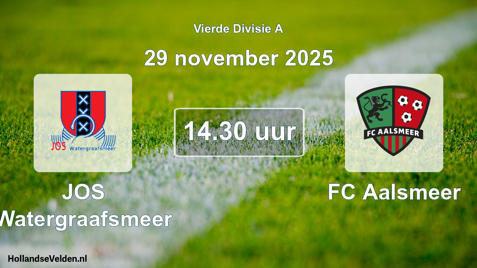 Geplande wedstrijd: JOS Watergraafsmeer - FC Aalsmeer (29 november 2025)