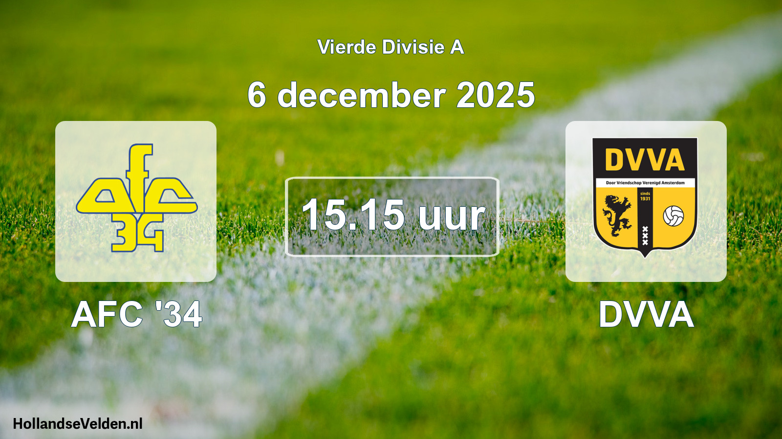 Geplande wedstrijd: AFC '34 - DVVA (6 december 2025)