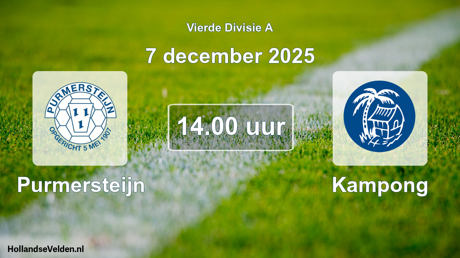 Geplande wedstrijd: Purmersteijn - Kampong (7 december 2025)