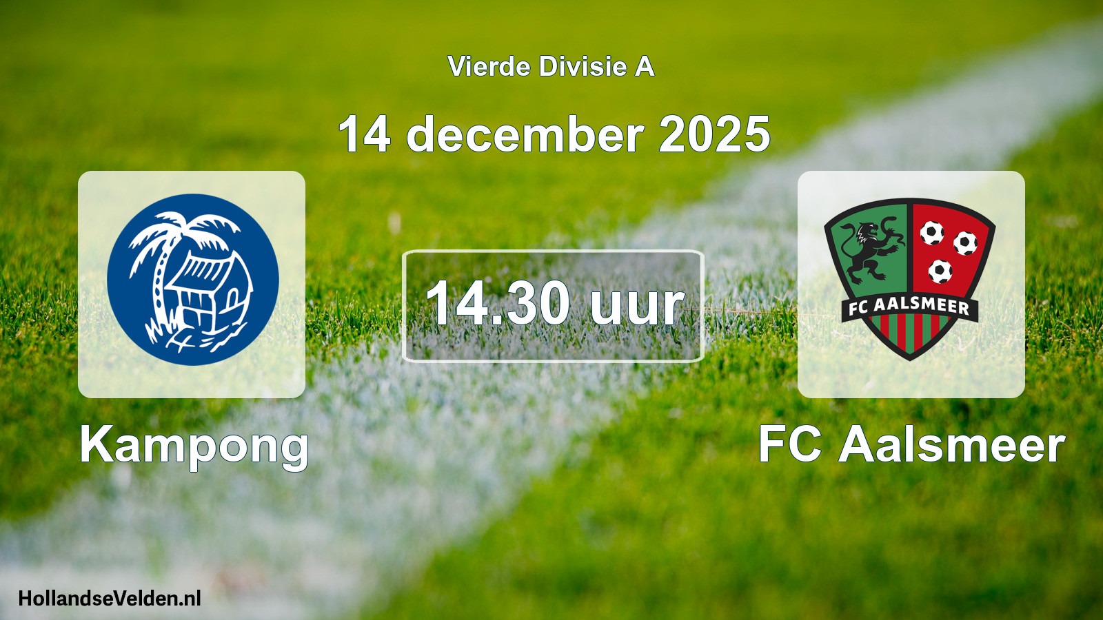 Geplande wedstrijd: Kampong - FC Aalsmeer (14 december 2025)