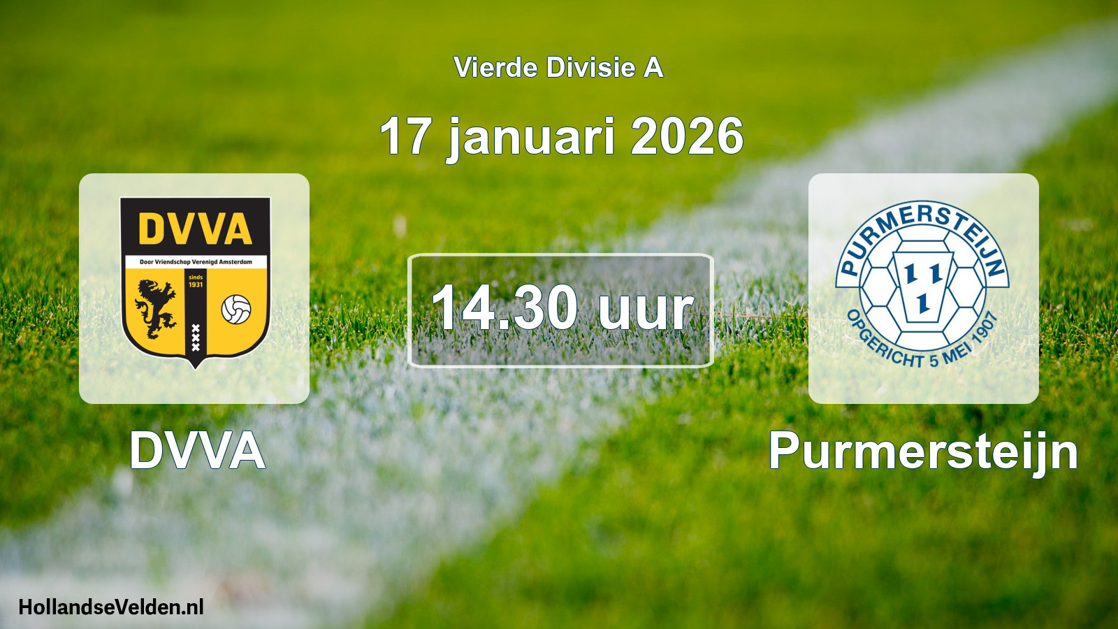 Geplande wedstrijd: DVVA - Purmersteijn (17 januari 2026)