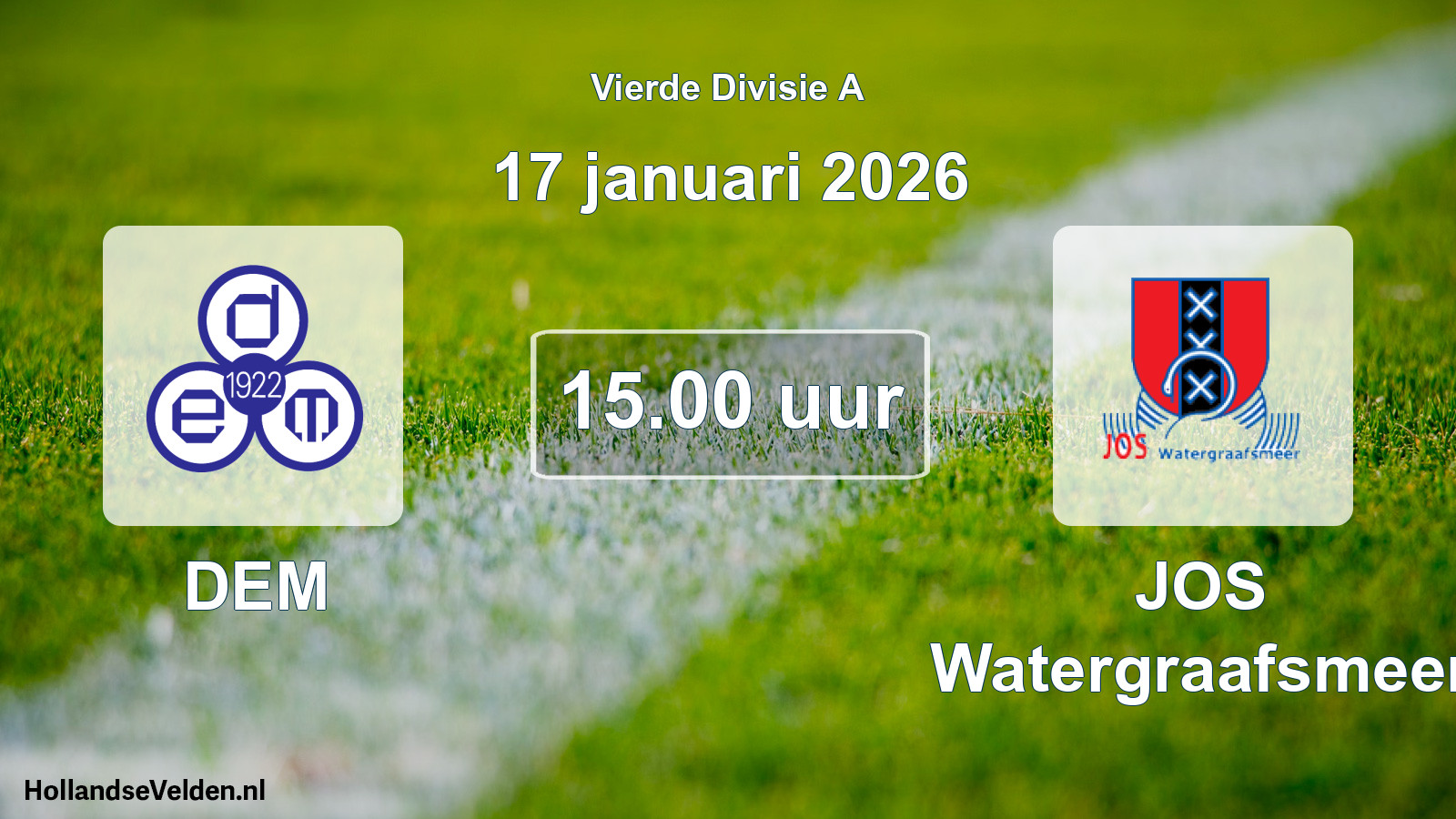Geplande wedstrijd: DEM - JOS Watergraafsmeer (17 januari 2026)