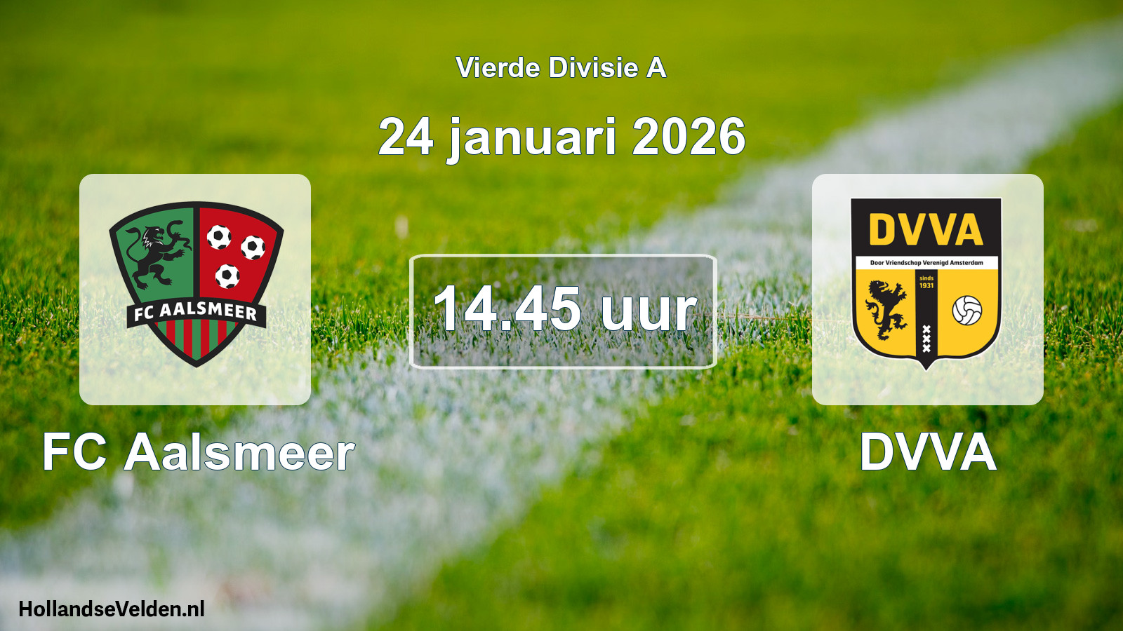 Geplande wedstrijd: FC Aalsmeer - DVVA (24 januari 2026)