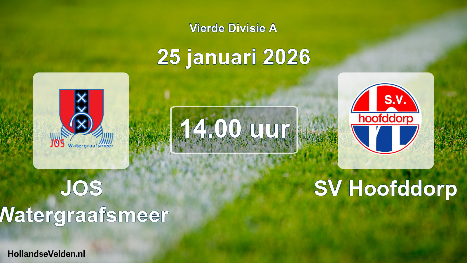 Geplande wedstrijd: JOS Watergraafsmeer - SV Hoofddorp (25 januari 2026)