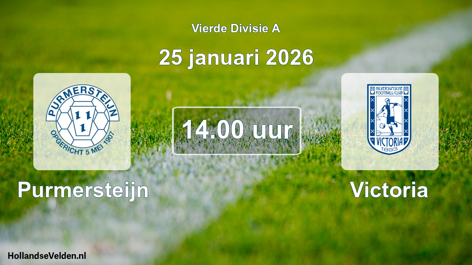 Geplande wedstrijd: Purmersteijn - Victoria (25 januari 2026)