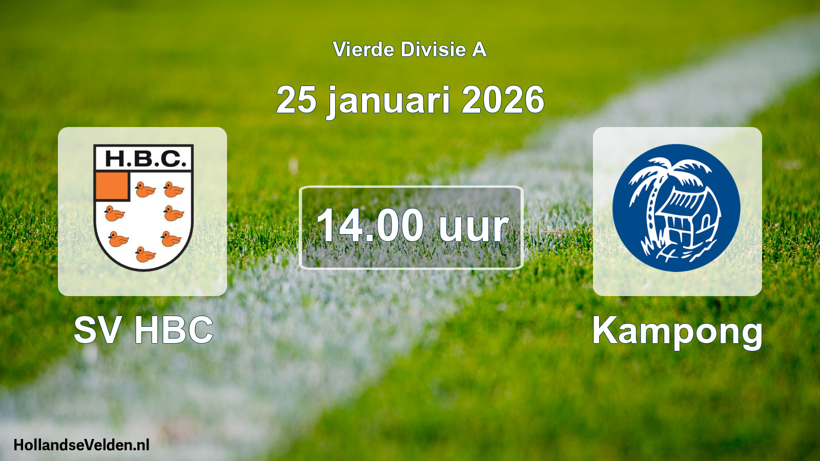 Geplande wedstrijd: SV HBC - Kampong (25 januari 2026)