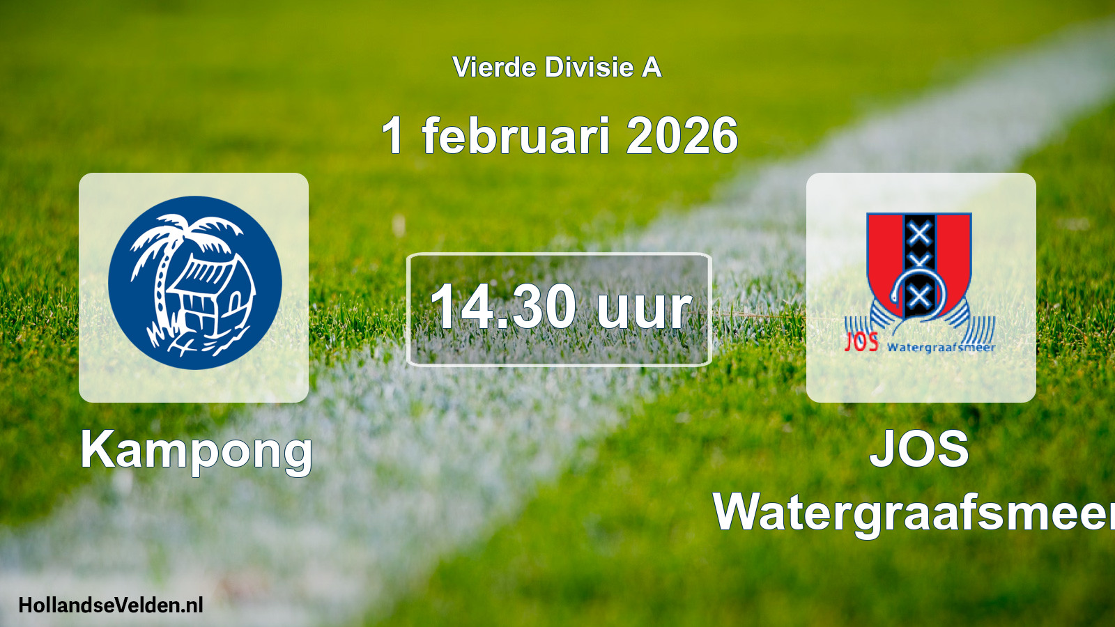 Geplande wedstrijd: Kampong - JOS Watergraafsmeer (1 februari 2026)