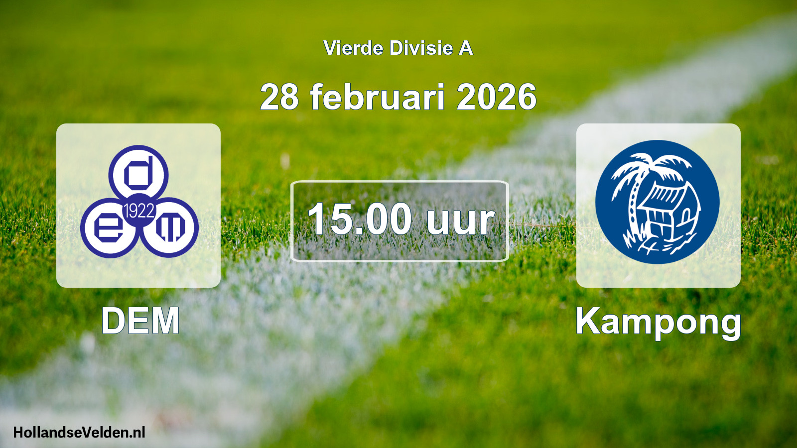 Geplande wedstrijd: DEM - Kampong (28 februari 2026)