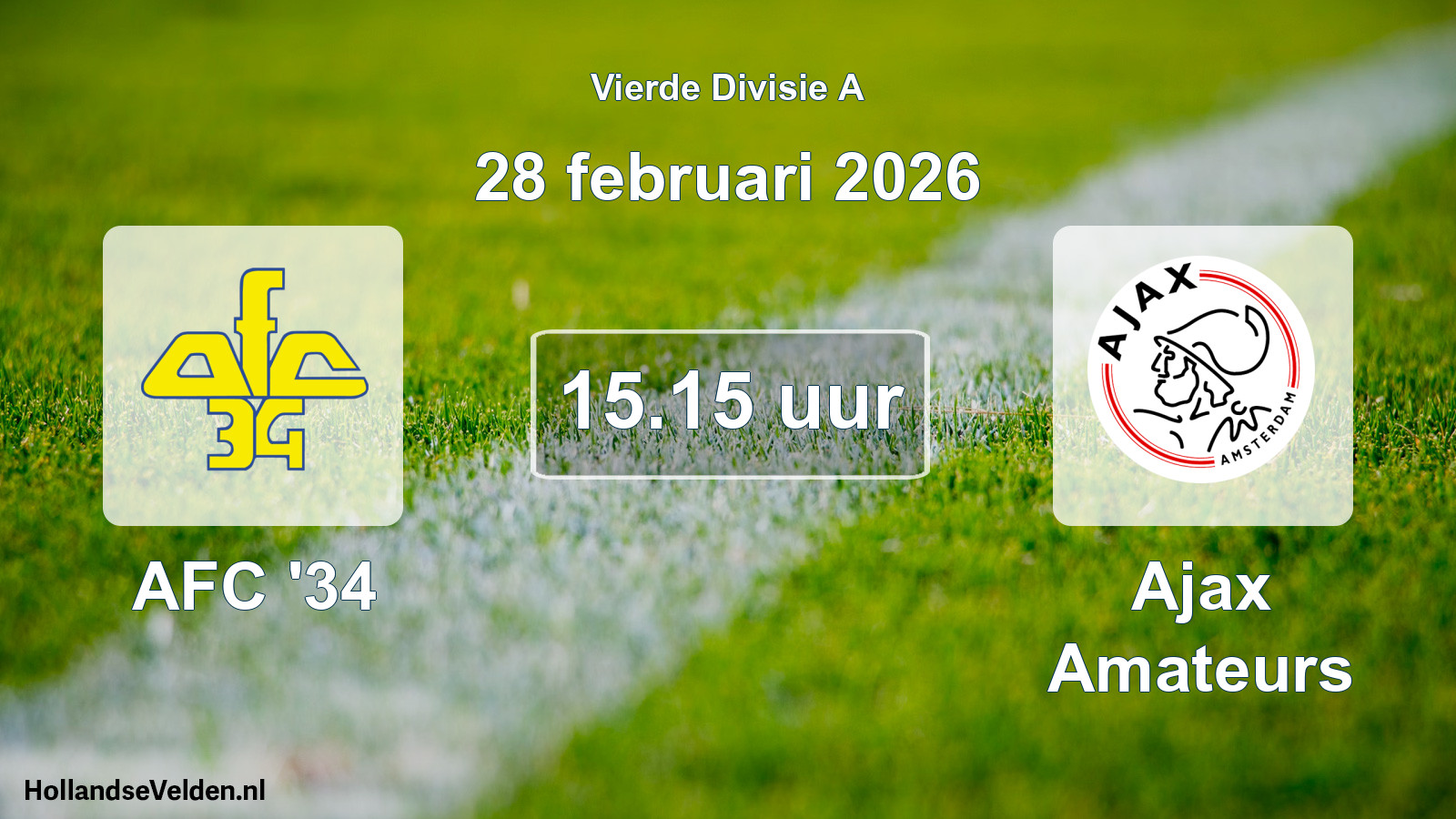 Geplande wedstrijd: AFC '34 - Ajax Amateurs (28 februari 2026)