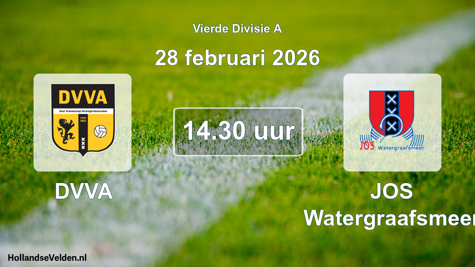 Geplande wedstrijd: DVVA - JOS Watergraafsmeer (28 februari 2026)