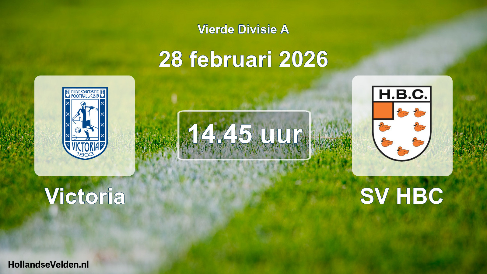 Geplande wedstrijd: Victoria - SV HBC (28 februari 2026)