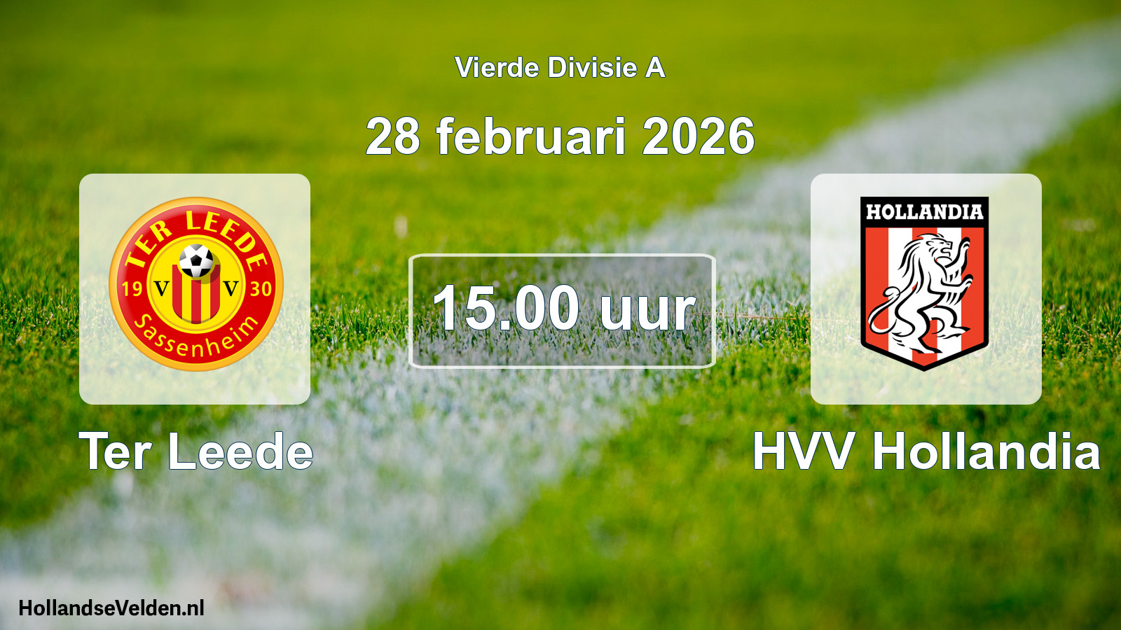 Geplande wedstrijd: Ter Leede - HVV Hollandia (28 februari 2026)