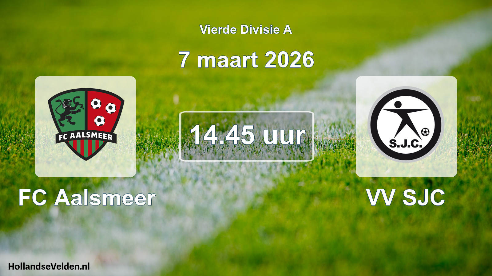 Geplande wedstrijd: FC Aalsmeer - VV SJC (7 maart 2026)