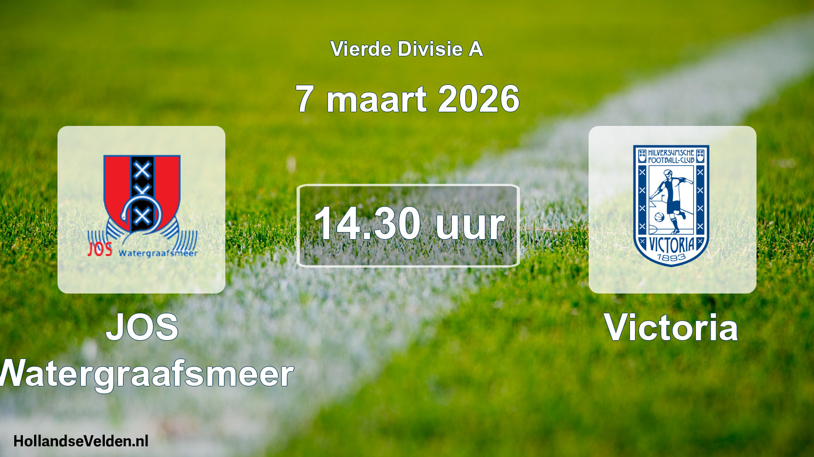 Geplande wedstrijd: JOS Watergraafsmeer - Victoria (7 maart 2026)