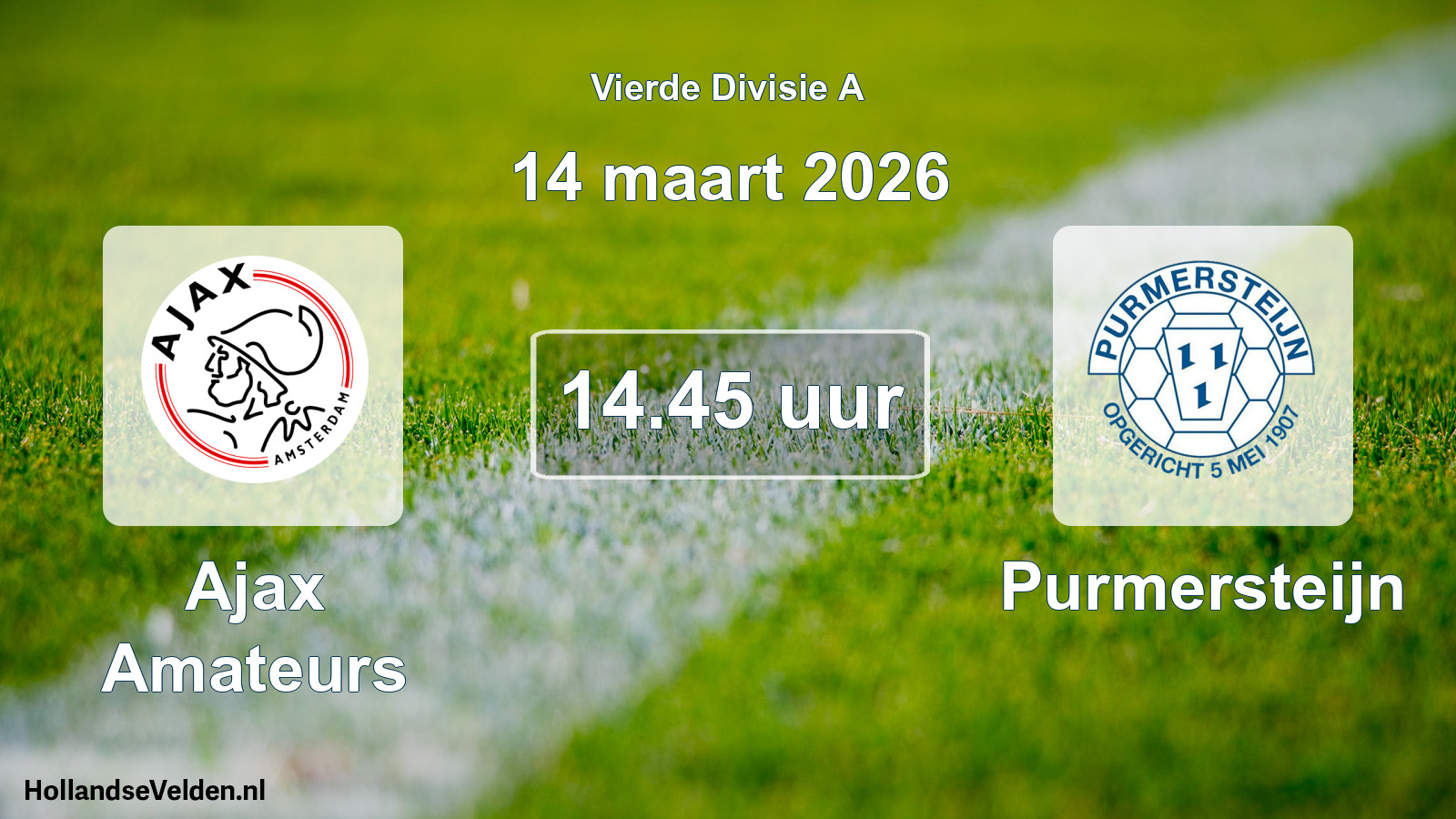 Geplande wedstrijd: Ajax Amateurs - Purmersteijn (14 maart 2026)