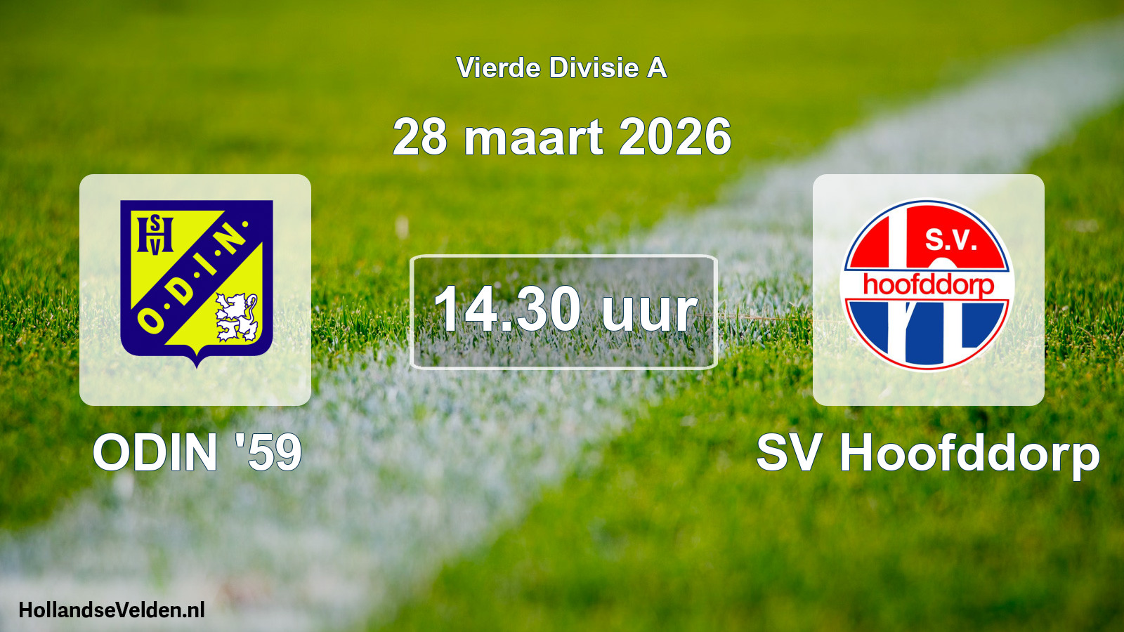 Geplande wedstrijd: ODIN '59 - SV Hoofddorp (28 maart 2026)