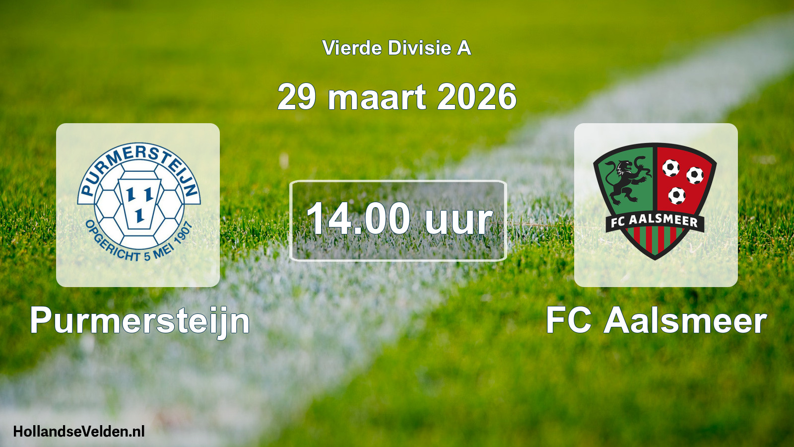 Geplande wedstrijd: Purmersteijn - FC Aalsmeer (29 maart 2026)
