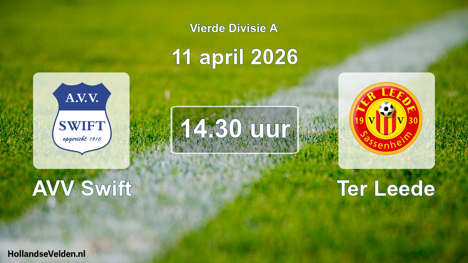 Geplande wedstrijd: AVV Swift - Ter Leede (11 april 2026)