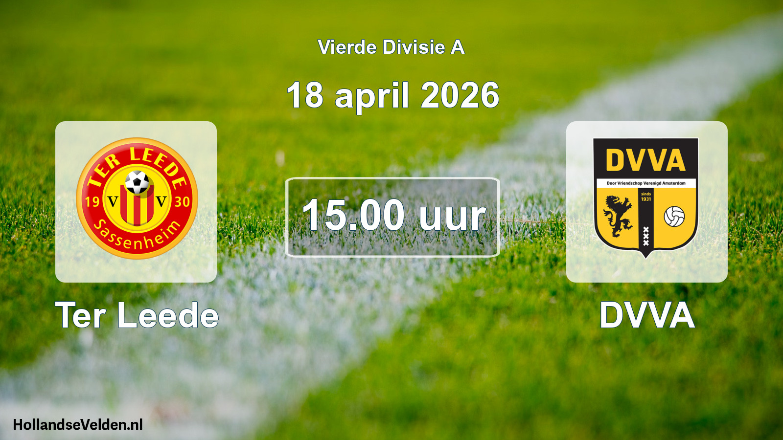 Geplande wedstrijd: Ter Leede - DVVA (18 april 2026)