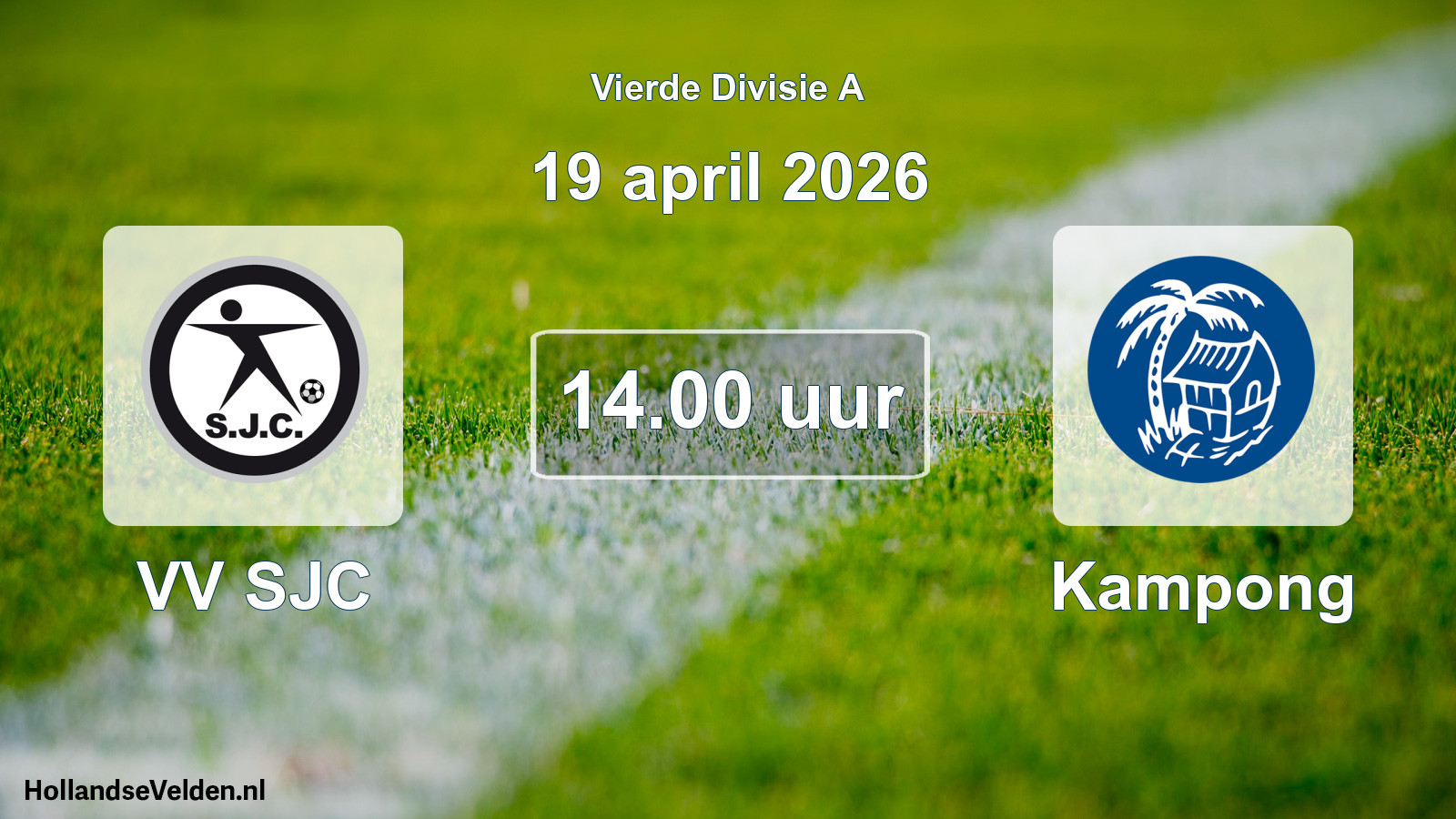 Geplande wedstrijd: VV SJC - Kampong (19 april 2026)