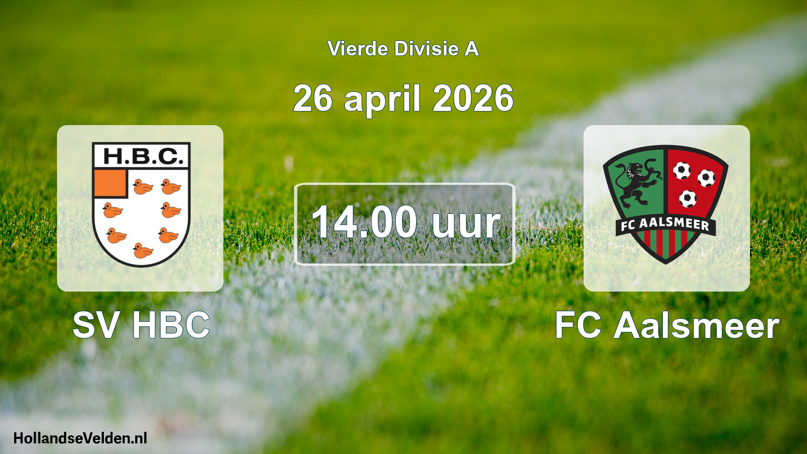 Scheduled Match: SV HBC - FC Aalsmeer (26 April 2026)