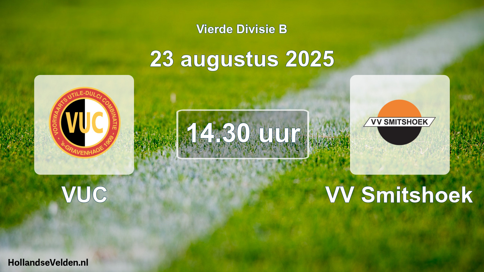 Geplande wedstrijd: VUC - VV Smitshoek (23 augustus 2025)