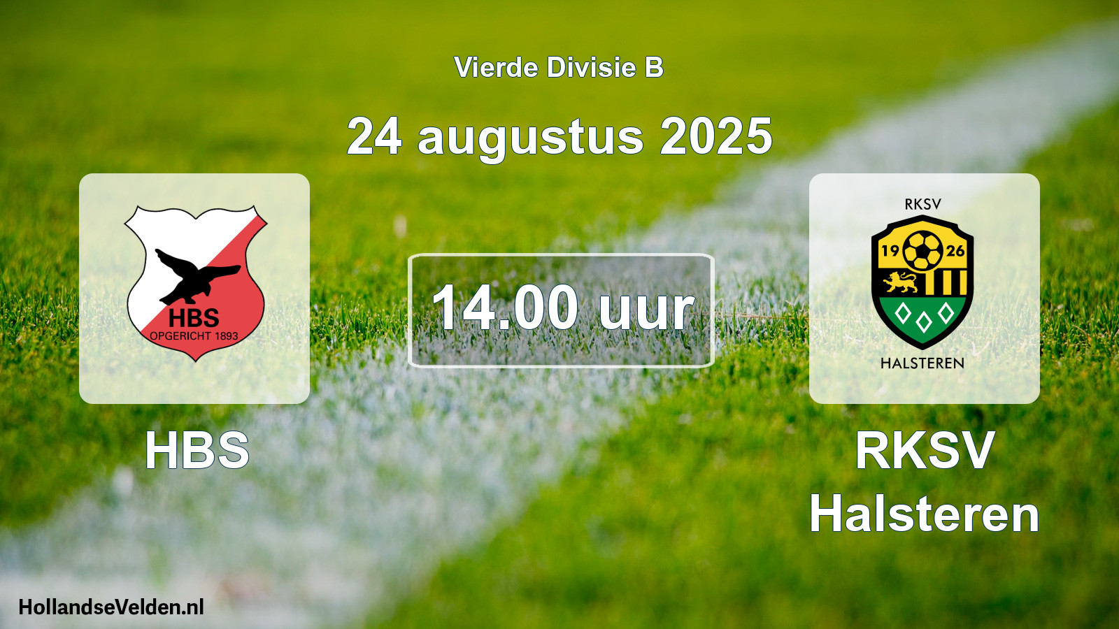 Geplande wedstrijd: HBS - RKSV Halsteren (24 augustus 2025)