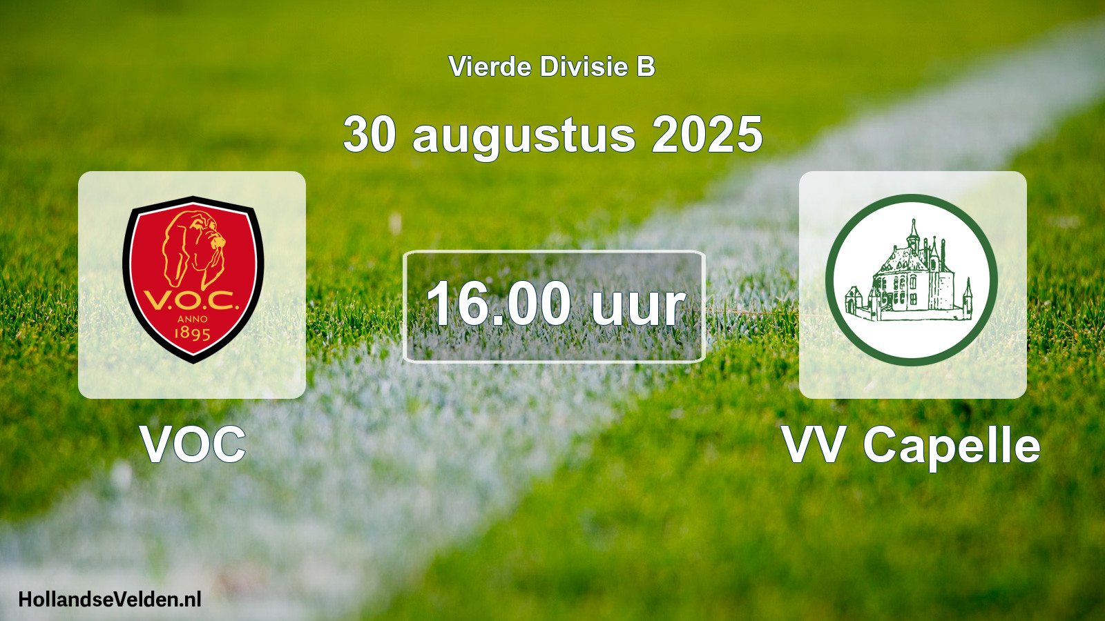 Geplande wedstrijd: VOC - VV Capelle (30 augustus 2025)
