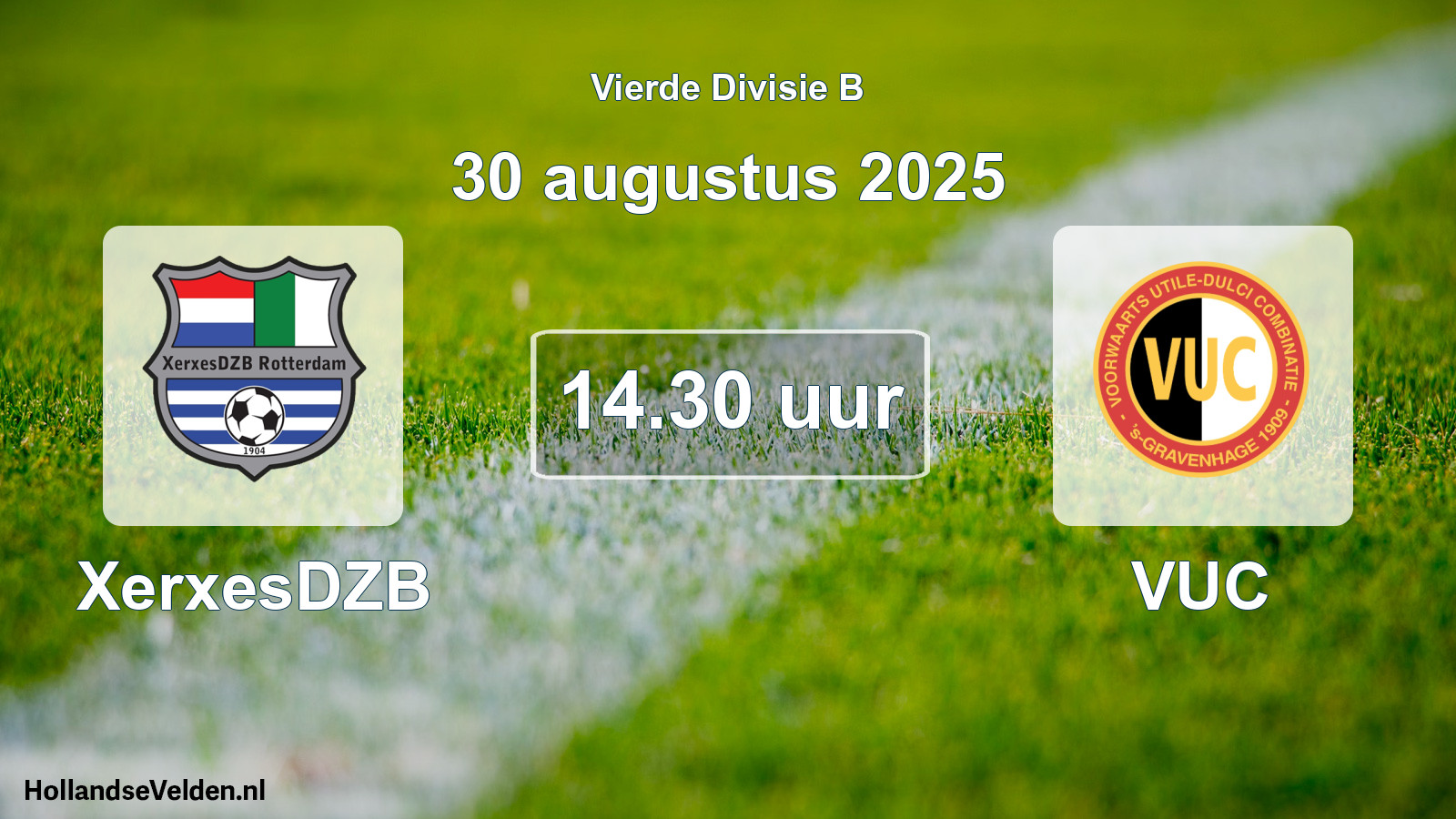 Geplande wedstrijd: XerxesDZB - VUC (30 augustus 2025)