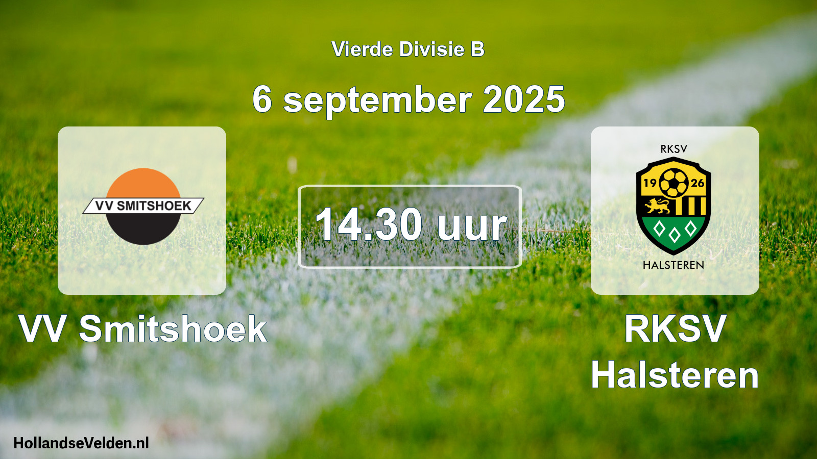 Geplande wedstrijd: VV Smitshoek - RKSV Halsteren (6 september 2025)