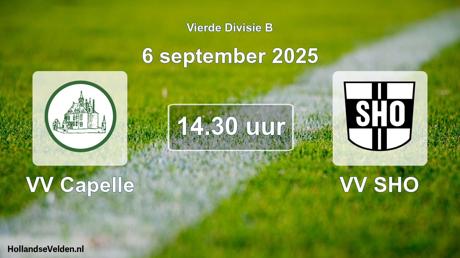 Geplande wedstrijd: VV Capelle - VV SHO (6 september 2025)