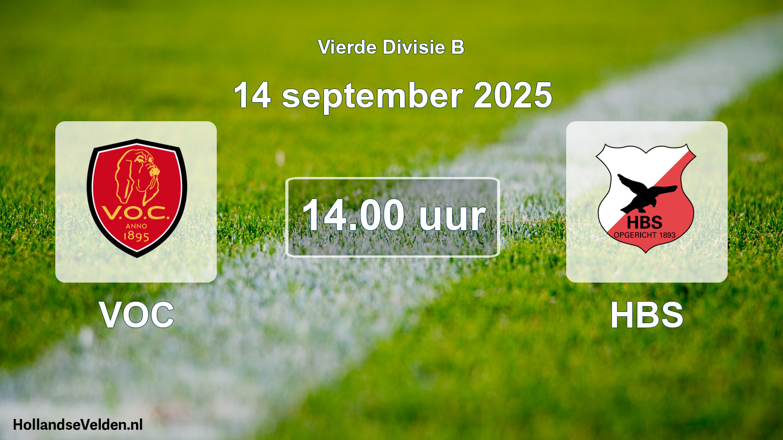Geplande wedstrijd: VOC - HBS (14 september 2025)