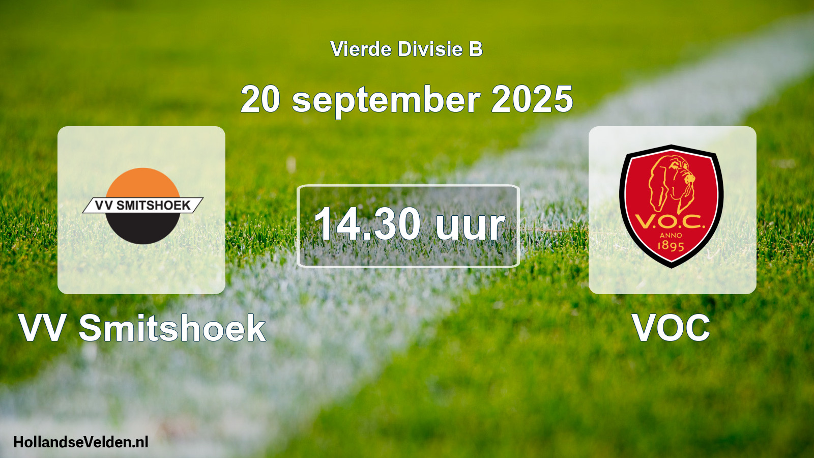 Geplande wedstrijd: VV Smitshoek - VOC (20 september 2025)