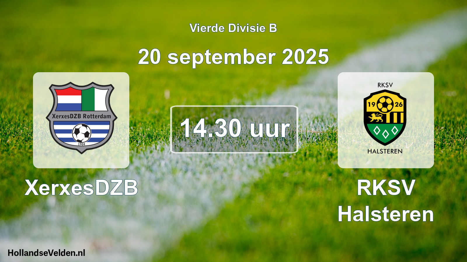 Geplande wedstrijd: XerxesDZB - RKSV Halsteren (20 september 2025)
